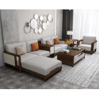 宣輝家具沙發XHK001#（胡桃色+米白色）
