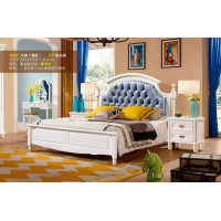 潤潼新美式家具1851#大床（湖藍）