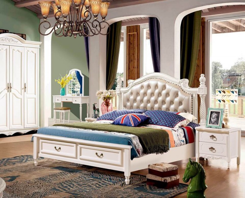 潤潼新美式家具1852#大床（香檳）