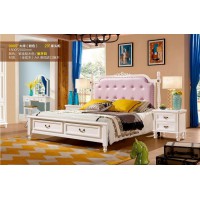 潤潼新美式家具9005#大床（粉色）