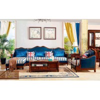 潤潼新美式家具291#沙發(fā)（深藍(lán)）