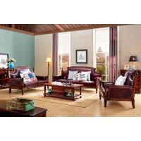 潤潼新美式家具101#沙發(fā)（咖啡色）