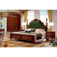 潤潼新美式家具9002#大床（深軍綠）