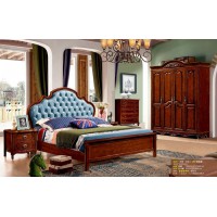 潤潼新美式家具9001#大床（淺藍）