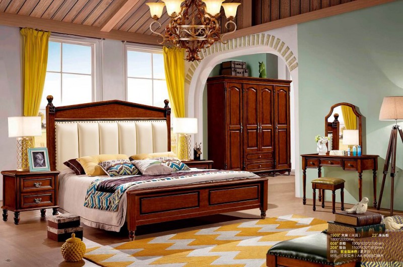 潤潼新美式家具1909#大床（米黃）