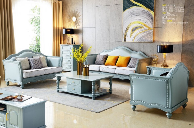 潤潼新美式家具286#1+2+3沙發