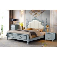 潤潼新美式家具9006#大床（米白）
