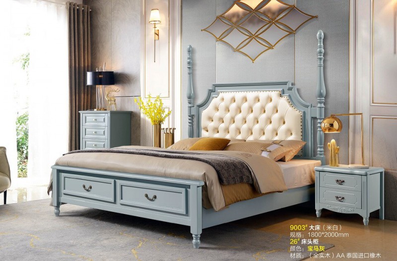 潤(rùn)潼新美式家具9003#大床（米白）