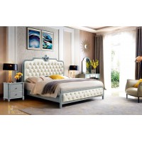 潤潼新美式家具9018#大床（米白）