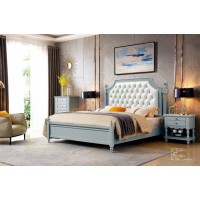 潤潼新美式家具9008#大床（米白）