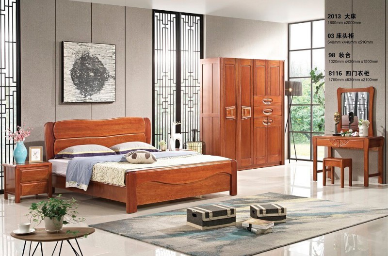 華民盛新中式海棠木大床2013