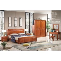 華民盛新中式海棠木大床1502