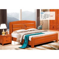 俊豐家具：橡木床梅花#（海棠色）