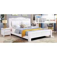 俊豐家具：橡木床中國結(jié)#（亮光白描銀）