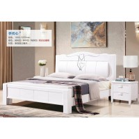 俊豐家具：橡木床手托心#（亮光白描銀）