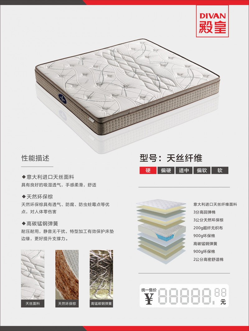 殿皇床墊：天絲纖維