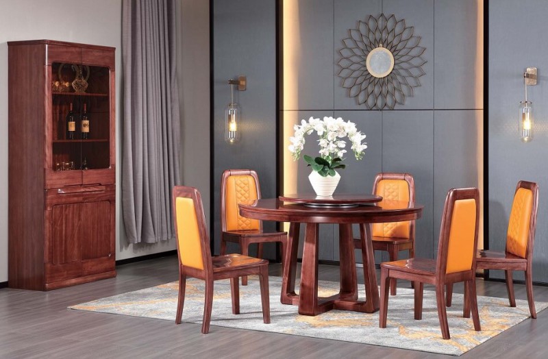 風(fēng)范系列圓餐臺HT-02#餐椅HY-06#