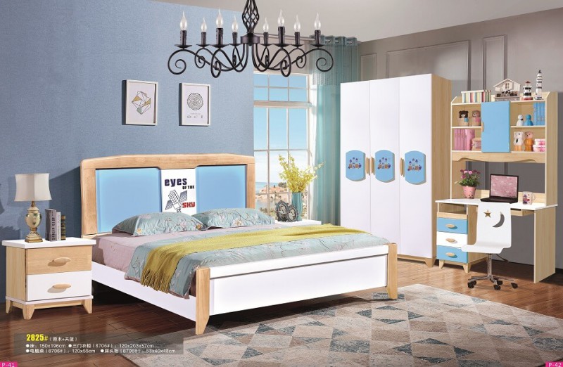 富利雅青少年北歐實(shí)木套房2825#（原木+天藍(lán)）