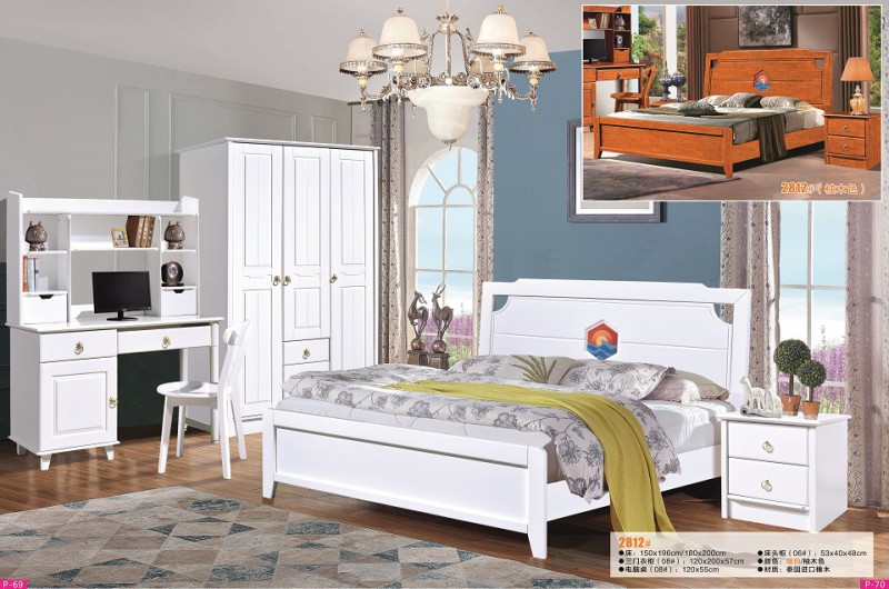富利雅青少年彩色實木套房2812#（啞白、柚木色）1