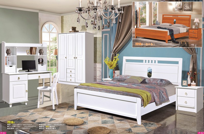 富利雅青少年彩色實木套房2918#（啞白、柚木色）1