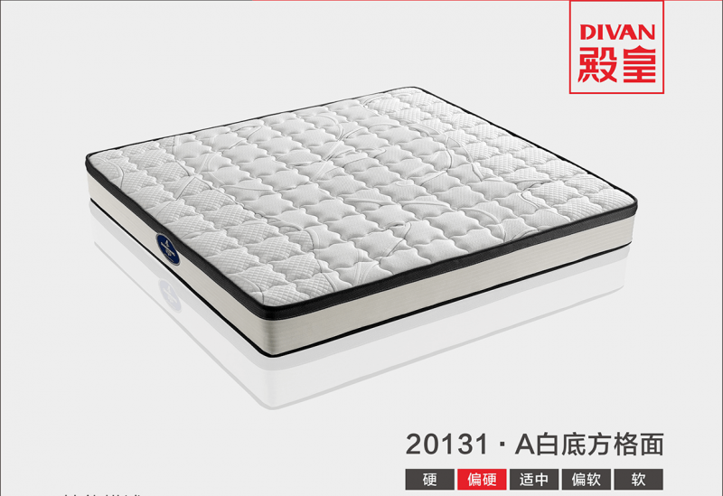 殿皇床墊：20131&middot;A白底方格面