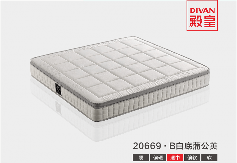 殿皇床墊：20669&middot;B白底蒲公英