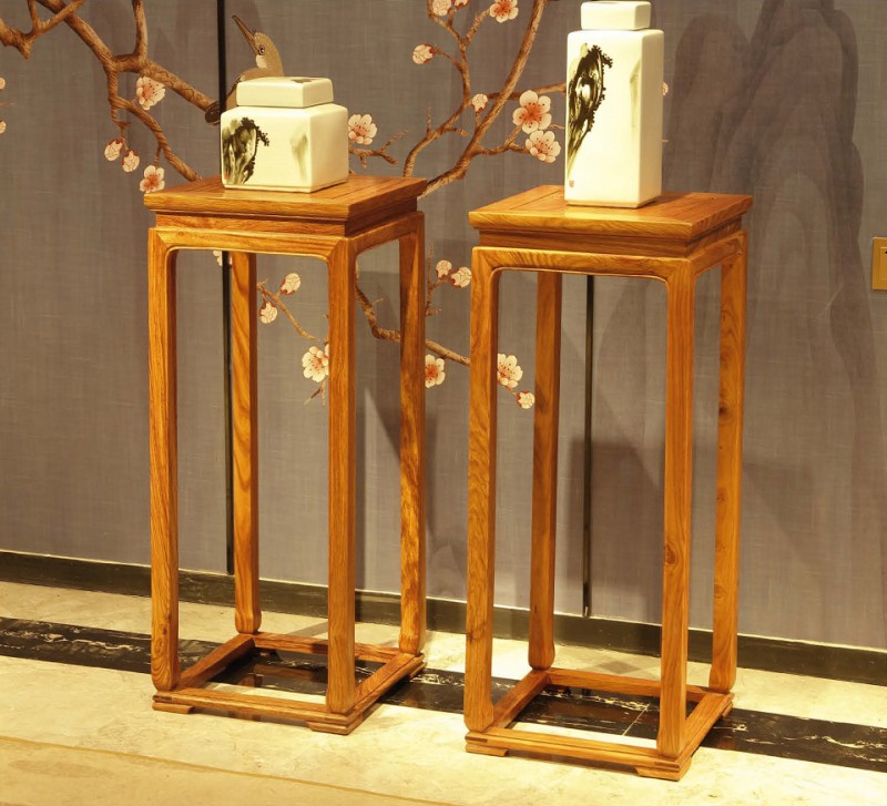 詩意東方新中式紅木：四方花架