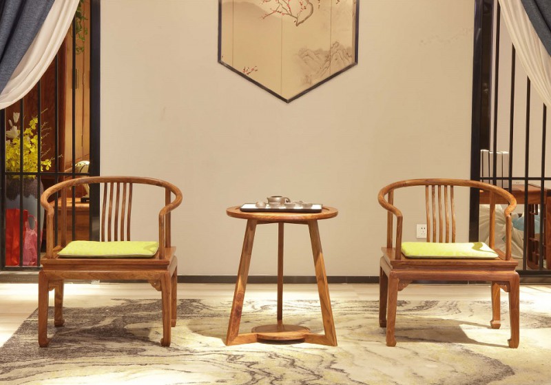 詩意東方新中式紅木：巧奪天工休閑椅、休閑臺