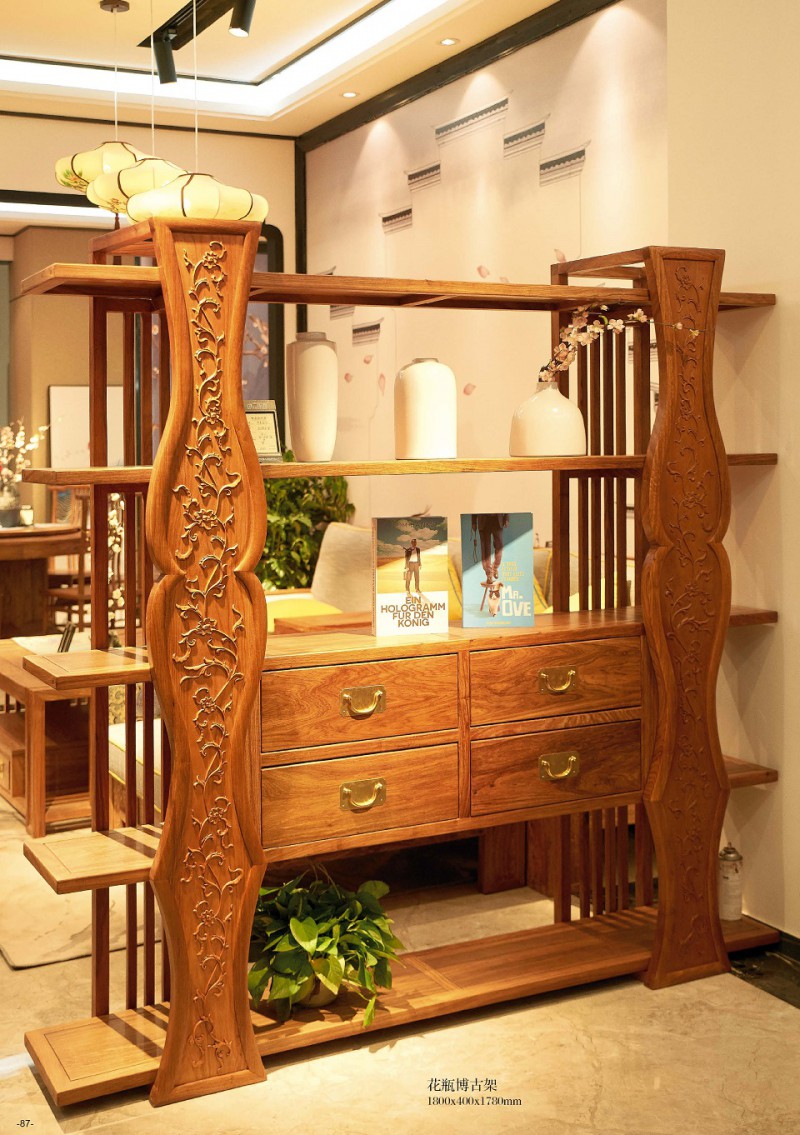 詩意東方新中式紅木：花瓶博古架