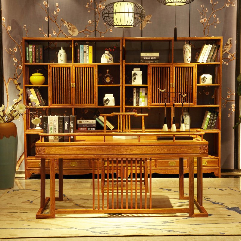 詩意東方新中式紅木：上下兩節狀元及第書柜
