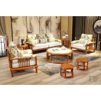 詩(shī)意東方新中式紅木：花好月圓沙發(fā)1+1+3