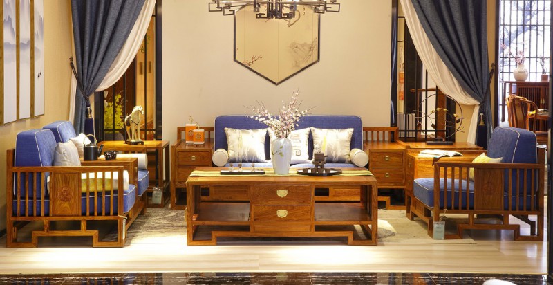 詩(shī)意東方新中式紅木：金玉滿堂沙發(fā)1+2+3