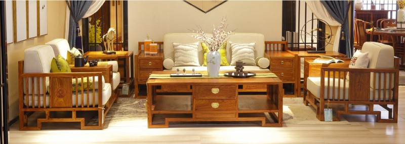 詩(shī)意東方新中式紅木：金玉滿堂沙發(fā)1+2+3圖4