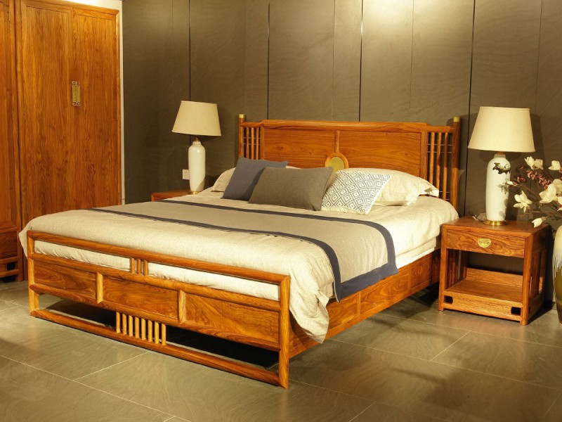 詩意東方新中式紅木：君和大床圖2