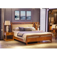 詩意東方新中式紅木：江南大床（布）