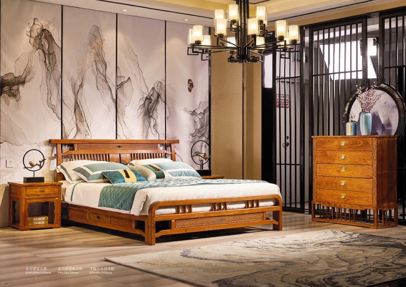 詩意東方新中式紅木：金玉滿堂大床