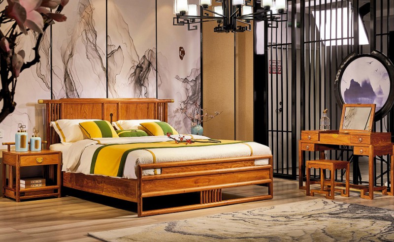 詩意東方新中式紅木：東方大床