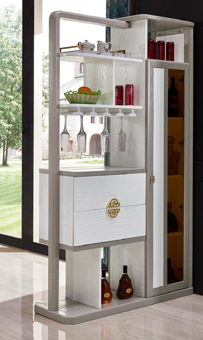 致青春現代輕奢實木系列9891#餐邊柜（A色 灰+白）