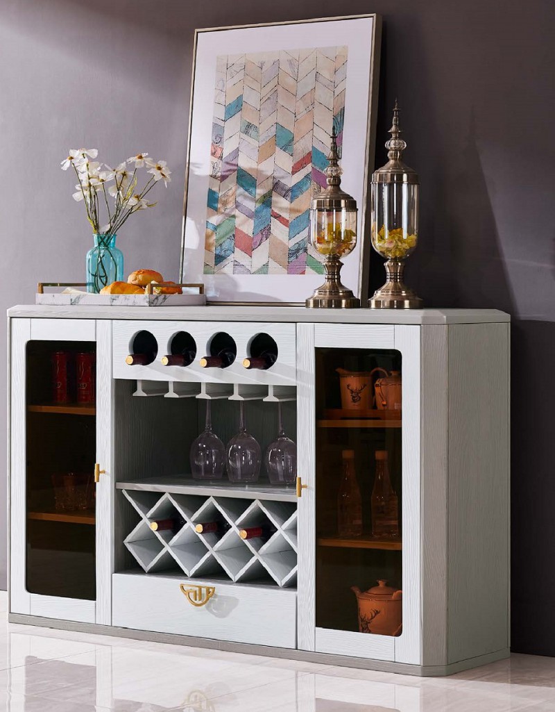 致青春現(xiàn)代輕奢實(shí)木系列9892#餐邊柜（A色 灰+白）