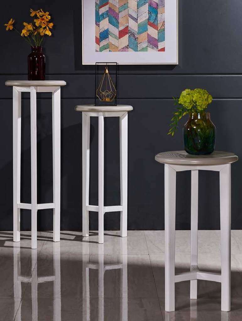 致青春現代輕奢實木系列661#高花架、662#中花架、663#低花架（A色 灰+白）