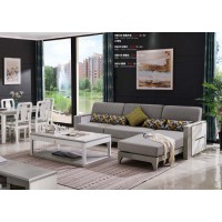 采木園致青春現代輕奢實木系列9852#轉角沙發（A色 灰+白）