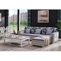 采木園致青春現代輕奢實木系列9852#高箱轉角沙發（A色 灰+白）