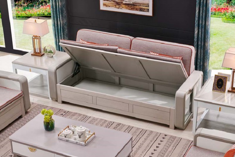 致青春現(xiàn)代輕奢實(shí)木系列9852#高箱轉(zhuǎn)角沙發(fā)（A色 灰+白）2