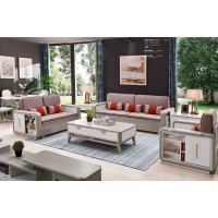 采木園致青春現(xiàn)代輕奢實(shí)木系列9853#沙發(fā)（1+2+3）（A色 灰+白）