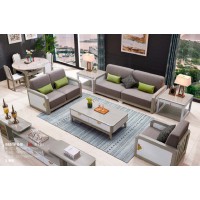 采木園致青春現(xiàn)代輕奢實(shí)木系列9851#沙發(fā)（A色 灰+白）2號布