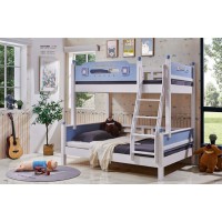 采木園致青春現代輕奢實木系列6102#兒童床（A色 藍）