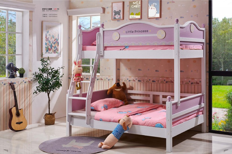 致青春現(xiàn)代輕奢實木系列6101#兒童床（A色 粉）