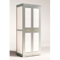 采木園致青春現代輕奢實木系列9832#兩門衣柜（A色 灰+白）