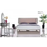 采木園致青春現(xiàn)代輕奢實(shí)木系列9813#床（A色 灰+棕）
