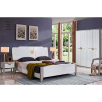 采木圓致青春現(xiàn)代輕奢實(shí)木系列9805#床（A色 白+灰）